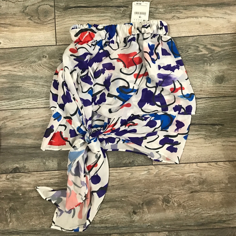 NWT Zara Floral Wrap Skirt
